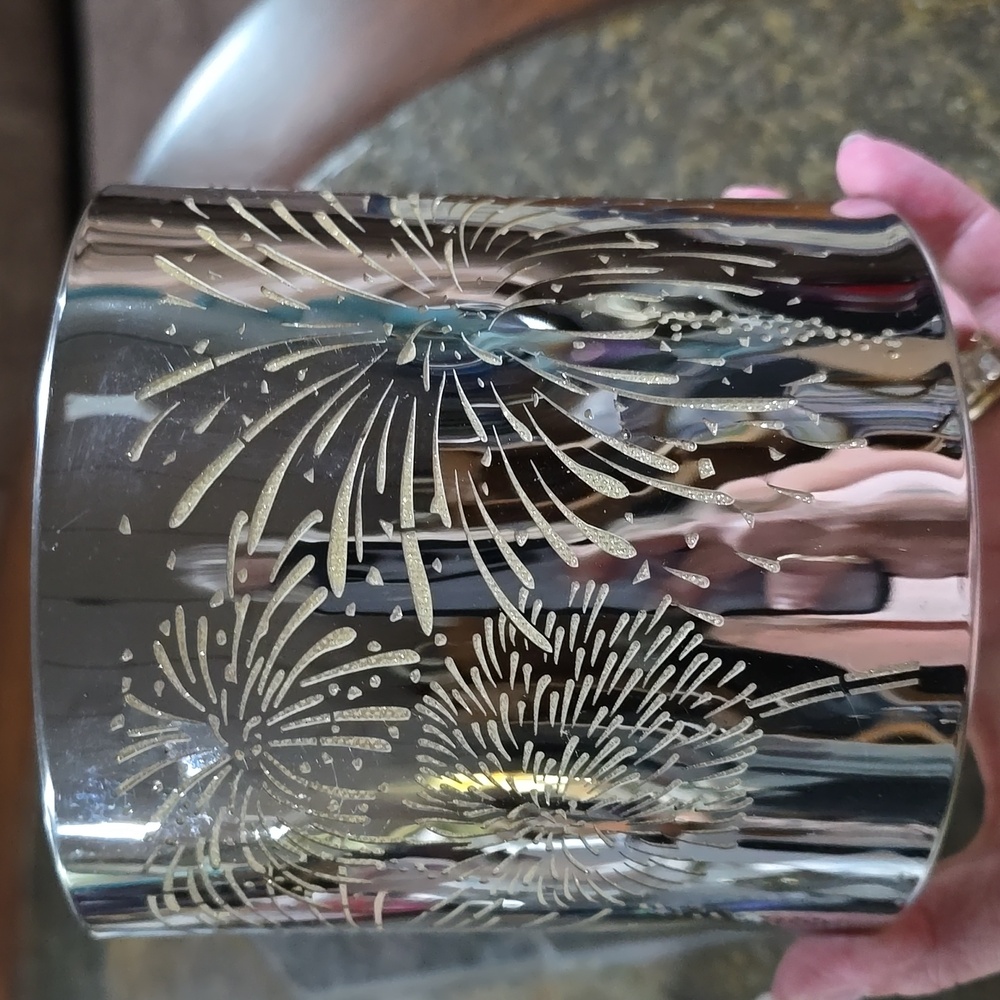 FIREWORKS VTG PartyLite Enchanted Celebration Silver Fireworks 3pc Candle Holder - Picture 3 of 7